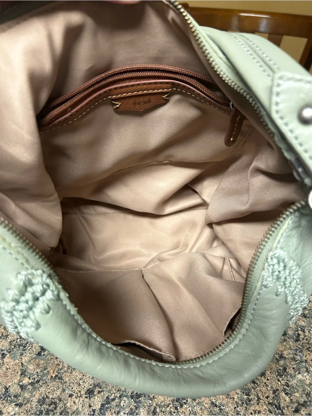 The Sak Women's Light Sage Leather Hobo Bag -